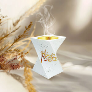 مبخرة ديكور أبيض - فحم